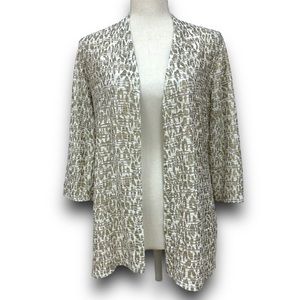 Traveler’s Collection By Chico’s Gold Animal Print Cardigan